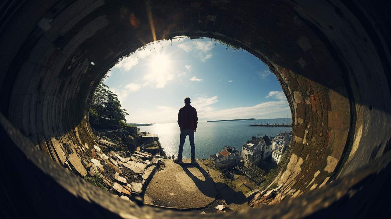 Fish-Eye Lens AI photography prompt example