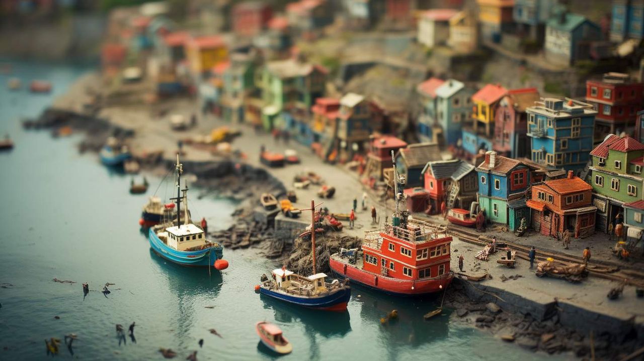 Tilt-Shift Photography AI photography prompt example
