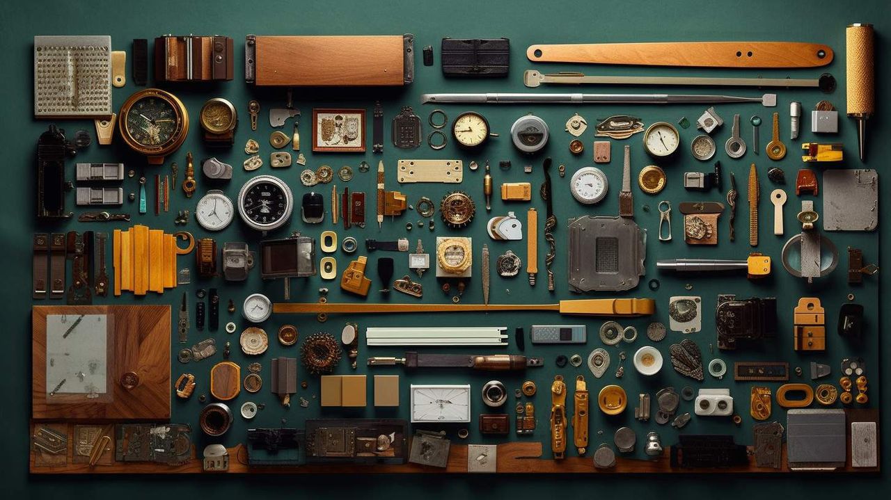 Knolling AI photography prompt example