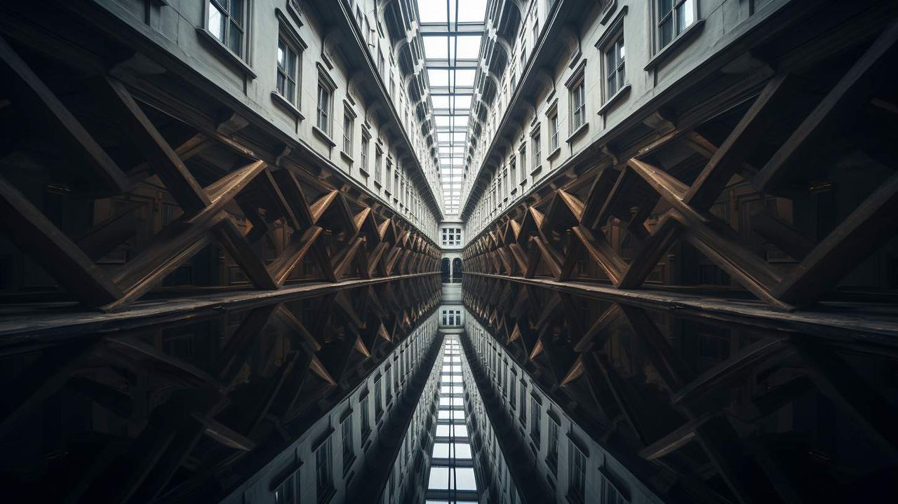 Symmetrical AI photography prompt example