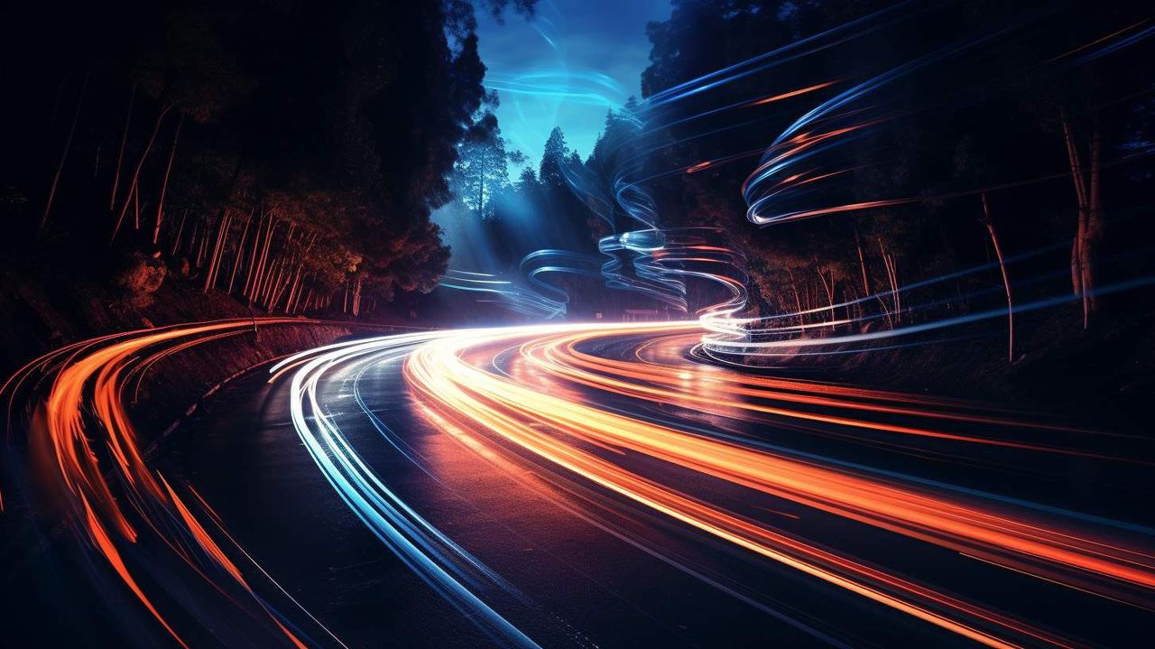 Light Trail AI photography prompt example