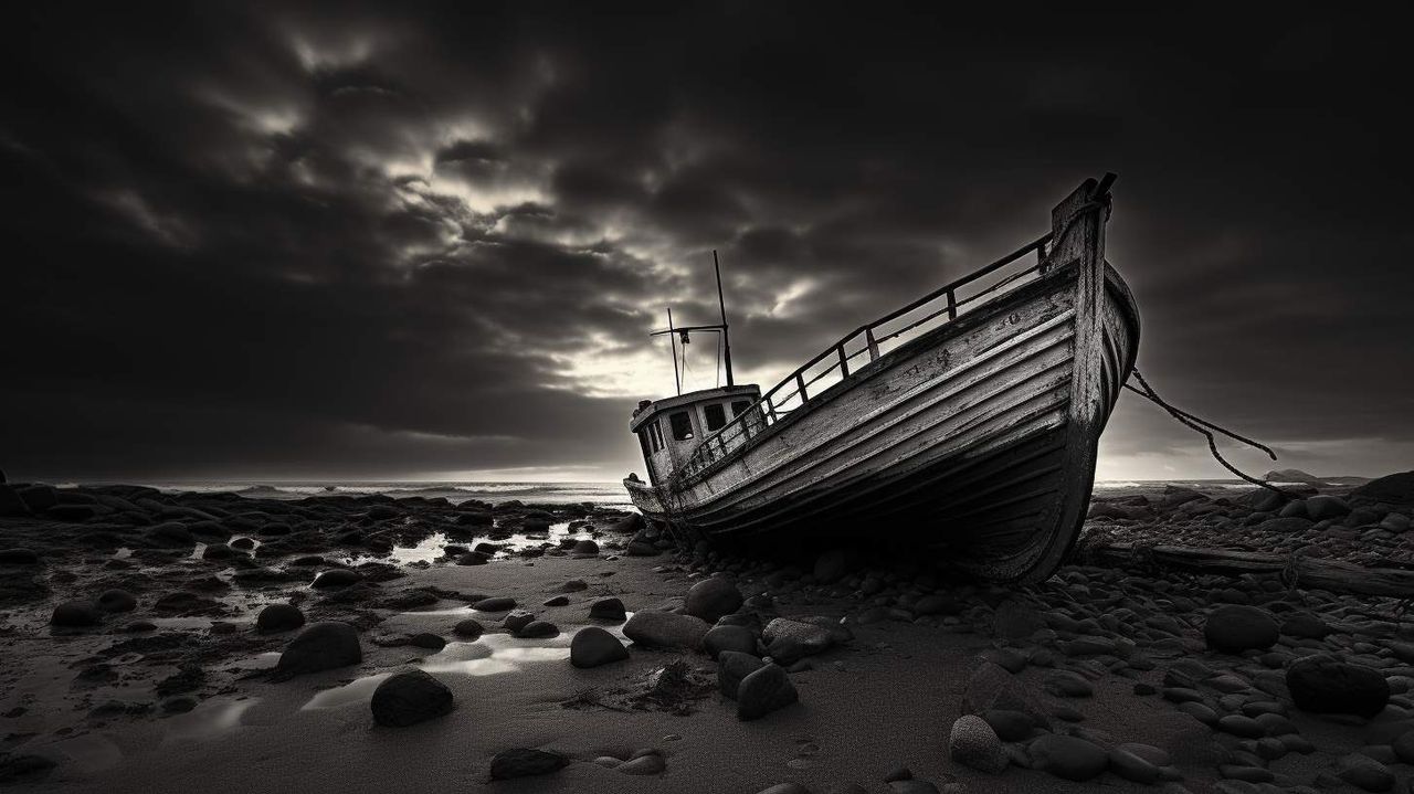 Monochrome AI photography prompt example