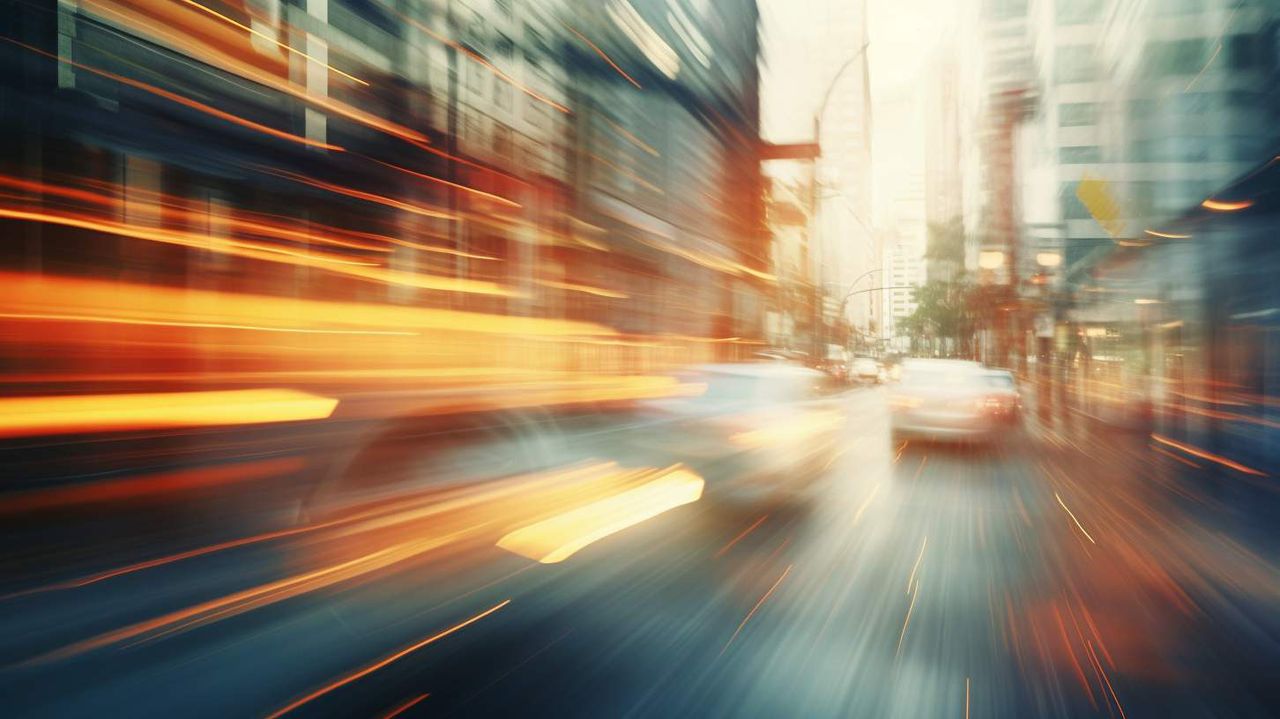 Zoom Blur AI photography prompt example