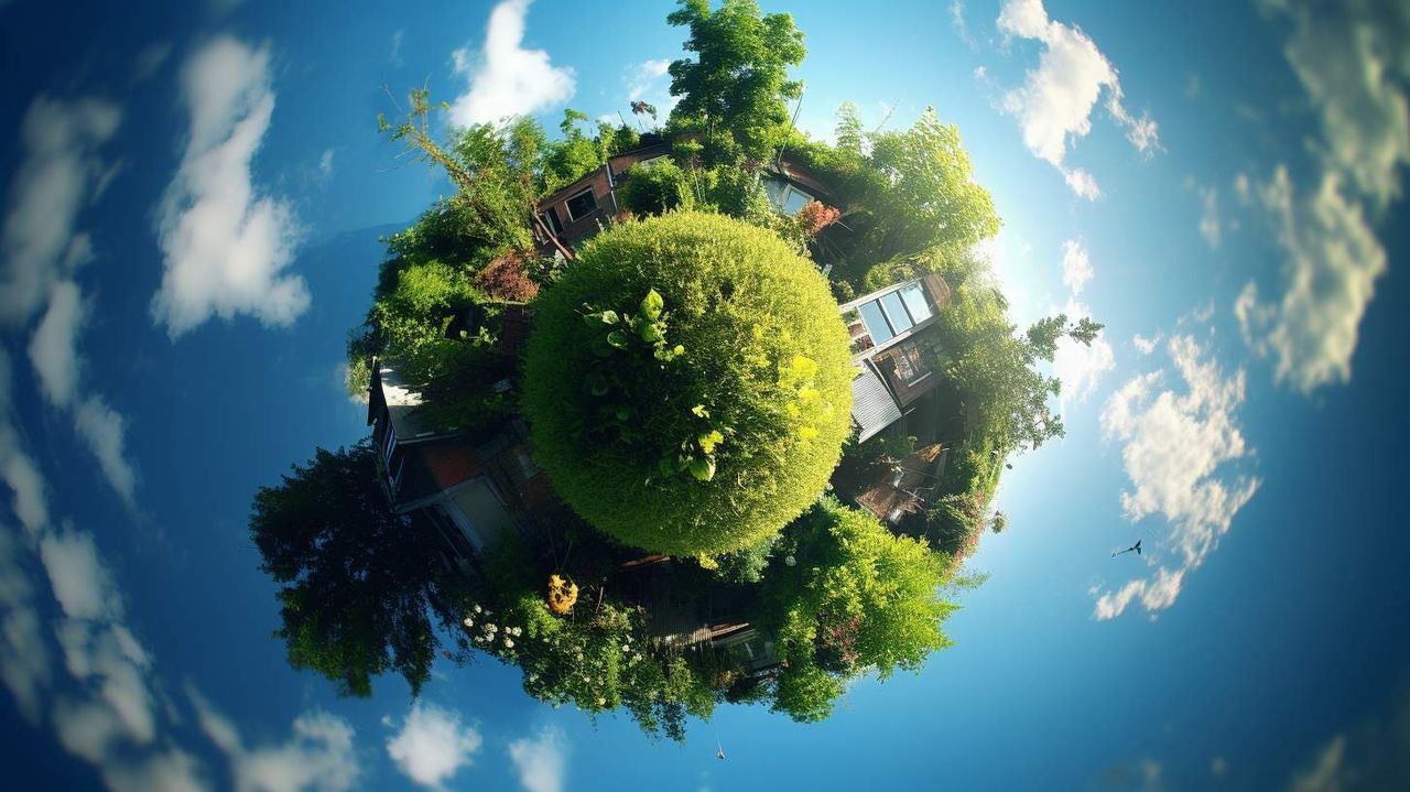Tiny Planet AI photography prompt example